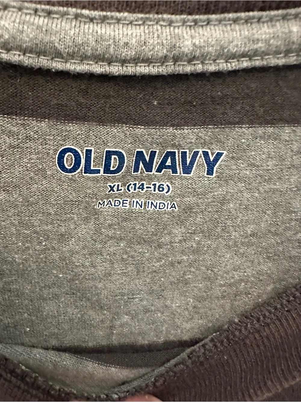 Old Navy Boys Gray and Dark Gray Striped Short Sleeve Tee XL